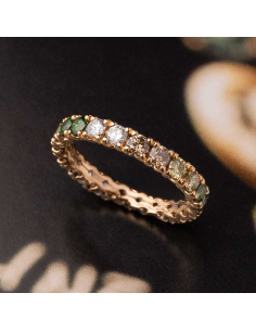 Alianza Oro Rosa 18Kt Diamantes | Elegancia Diaria y Brillantez