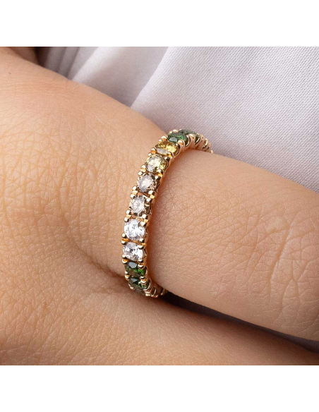 Alianza Oro Rosa 18Kt Diamantes | Elegancia Diaria y Brillantez