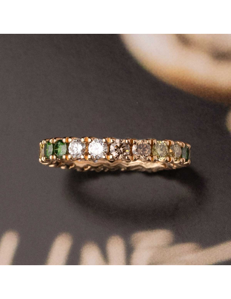 Alianza Oro Rosa 18Kt Diamantes | Elegancia Diaria y Brillantez