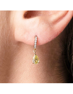 Pendientes oro rosa con diamantes y diamantes fancy lágrima 2