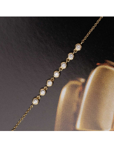 Pulsera oro amarillo 18K con diamantes brillante | PR Joyeros