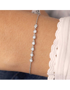 Pulsera oro blanco 18K con diamantes brillante | PR Joyeros 2