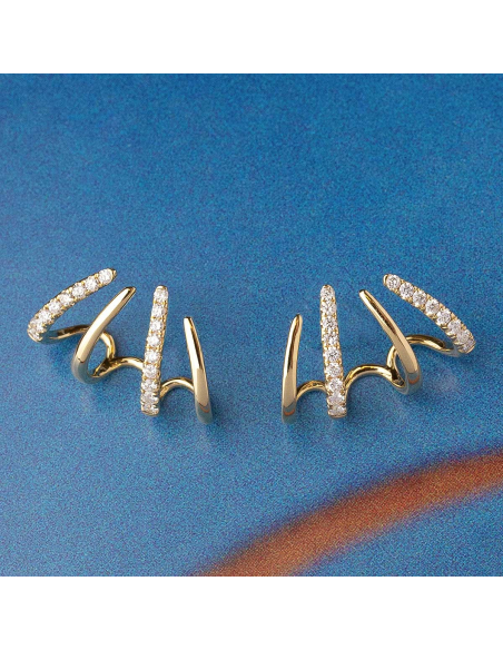 Pendientes trepadores oro 18Kt con diamantes | Sofisticación