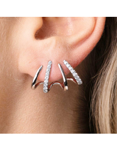 Pendientes trepadores oro 18Kt con diamantes | Sofisticación 2