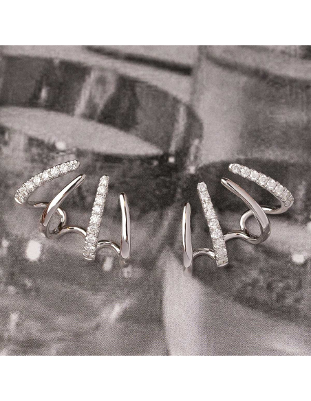 Pendientes trepadores oro 18Kt con diamantes | Sofisticación