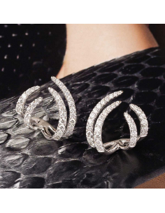 White gold 18Kt diamond climbing earrings | Luxury