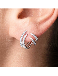 White gold 18Kt diamond climbing earrings | Luxury 2