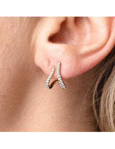 Pendientes trepadores oro blanco 18 Kt con diamantes brillantes 2