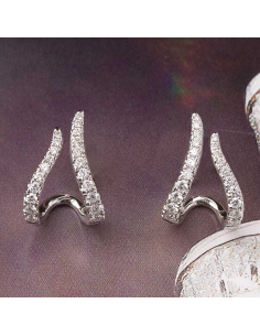 Pendientes trepadores oro blanco 18 Kt con diamantes brillantes