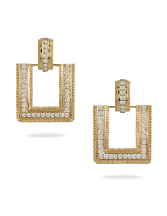 Pendientes oro amarillo 18 Kt con diamantes | Lujo y elegancia 2