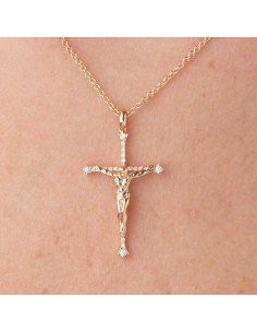 Cruz de Oro 18 kt con Diamantes Brillantes | Lujo PR Joyeros 2
