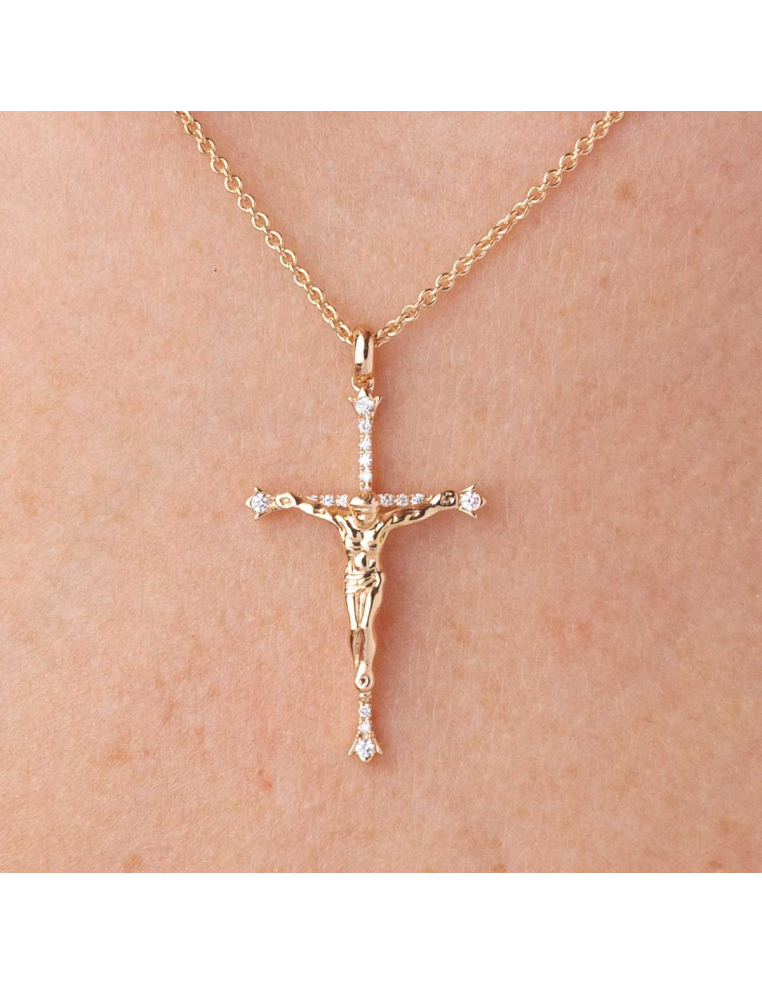 Gold Cross 18 kt with Brilliant Diamonds | Luxury PR Jewellers