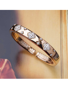 Brazalete Oro Rosa 18 kt con Diamantes Brillantes | PR Joyeros