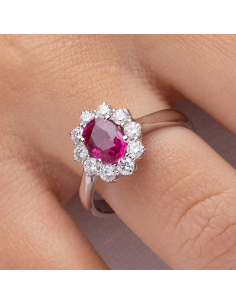 White gold ruby and diamond engagement ring – PR Jewellers 2