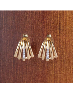 Elegantes Pendientes de Botón en Oro 18 kt con Diamantes | PR Joyeros