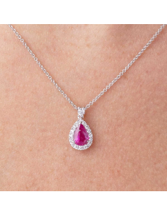 Collar oro blanco y rubí 18 Kt con diamantes – PR Joyeros 2