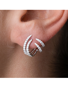 White gold 18Kt diamond climbing earrings | Luxury 2