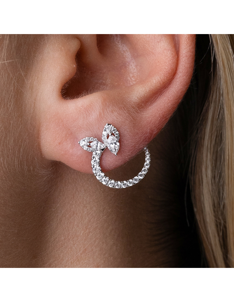Exclusive 18K white gold earrings with diamonds | PR Jewellers.