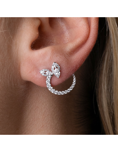 Pendientes oro blanco 18K con diamantes  exclusivos | PR Joyeros.