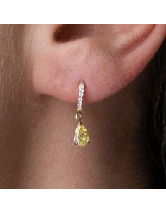 Pendientes oro rosa con diamantes y diamantes fancy lágrima 2