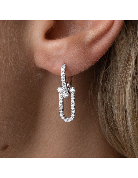 Pendientes Oro Blanco 18Kt con Diamantes | Lujo Moderno