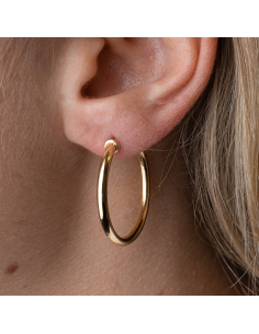 Pendientes aro oro amarillo 18Kt 30mm · Elegancia chic | PR Joyeros 2