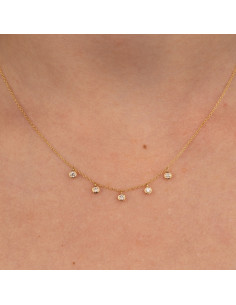 Necklace Alicia, Made Of Chain With 5 Chatons 2