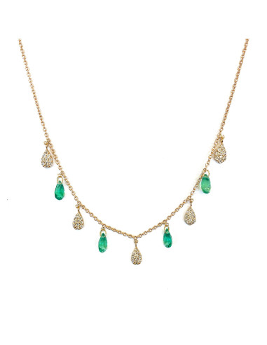 COLLAR ESMERALDA Y DIAMANTES Elegancia atemporal y brillo incomparable