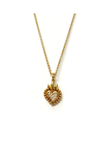 Collar "Amor" de oro rosa con corazón de diamantes. Un símbolo de amor