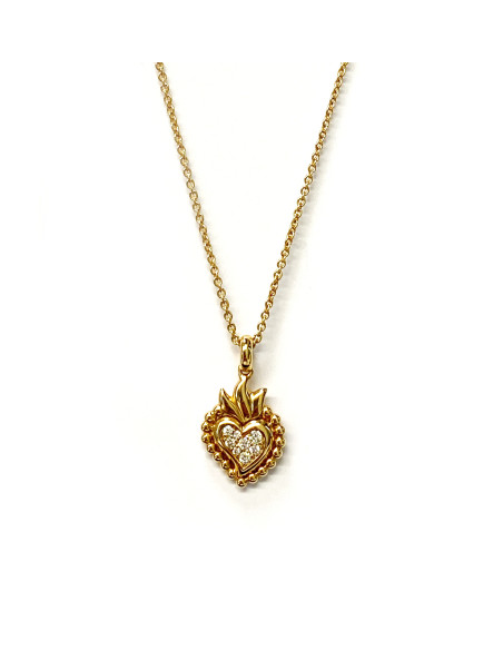 Rose gold "Love" necklace with a diamond heart. A symbol of love