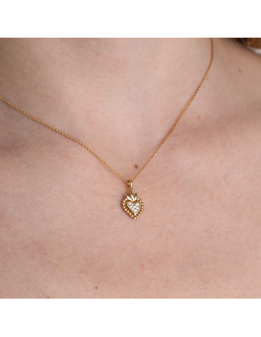 Rose gold "Love" necklace with a diamond heart. A symbol of love