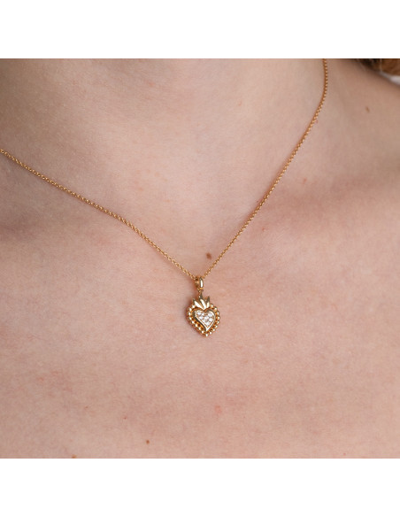 Rose gold "Love" necklace with a diamond heart. A symbol of love