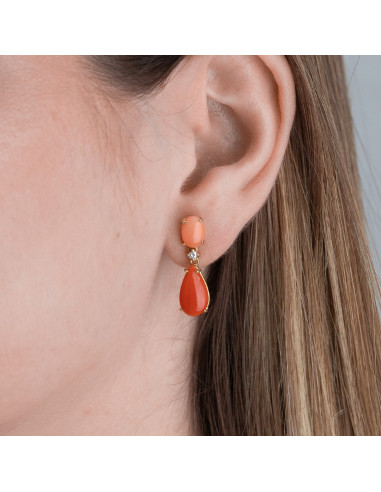 Carol" coral drop earrings: A symphony of elegance and glamour.