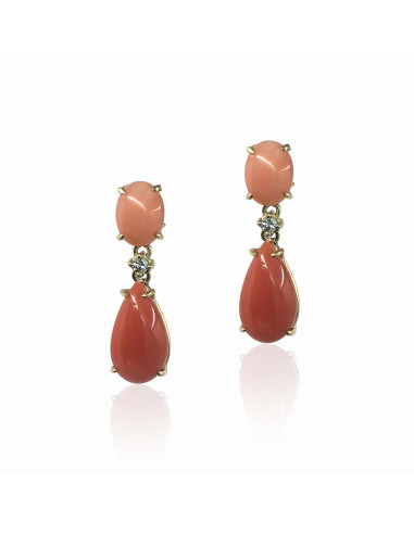 Carol" coral drop earrings: A symphony of elegance and glamour.