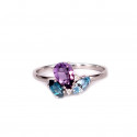 RING WITH AMETHYST AND BLUE TOPAZ