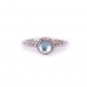RING OF DIAMONDS AND BLUE TOPAZ