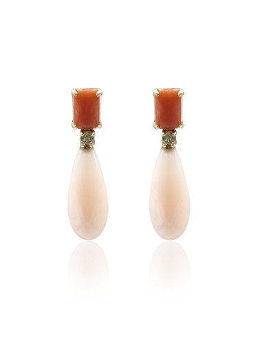 Carol" coral drop earrings: A symphony of elegance and glamour.
