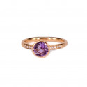 RING OF DIAMONDS WITH AMETHYST