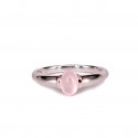 RING IN WHITE GOLD AND ROSE QUARTZ