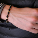 BRACELET GOLD YELLOW WITH BRILLIANT AND ONIX