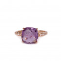 RING WITH DIAMONDS AND AMETHYST