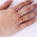 RING WITH DIAMONDS AND CITRINE QUARTZ