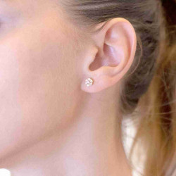 ROSETTE EARRINGS WITH WHITE DIAMONDS