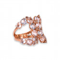 ROSE GOLD RING WITH DIAMONDS AND TOPAZ