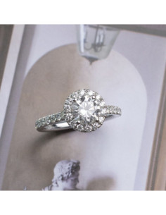 White gold halo diamond engagement ring 2