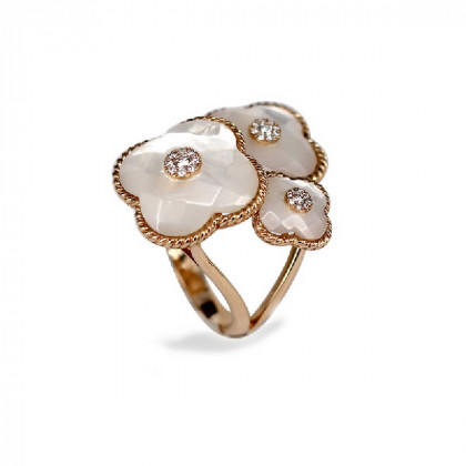 MOTHER OF PEARL FLOWER RING